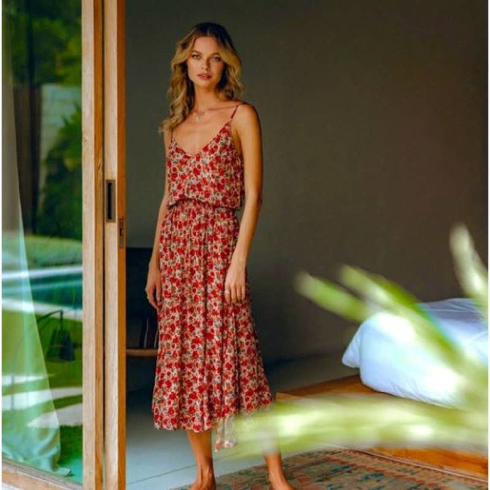 Alisee Floral Red Dress